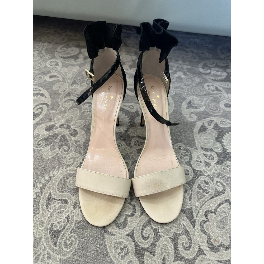 Kate Spade New York Heel Pumps, Size‎ 9.5 Black with Grosgrain Ribbon Bow